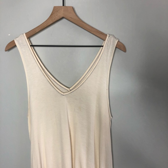 Free People Cream / Grey Dip Dye Tunic Tank Top - Picture 2 of 8